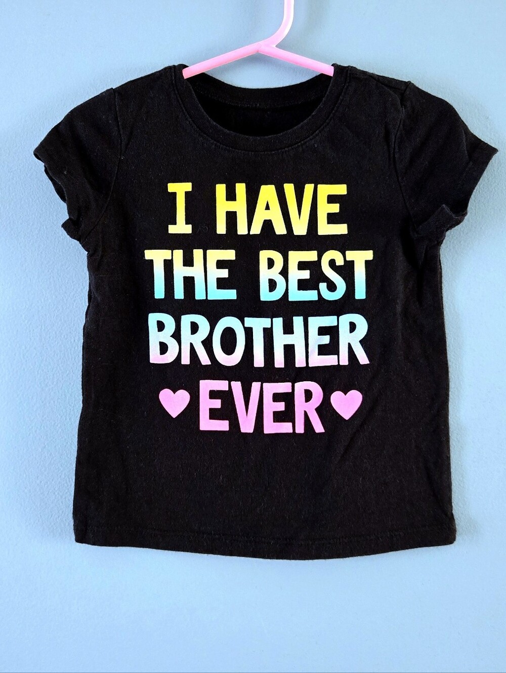 Toddler Girls Black 'I Have The Best Brother Ever' Graphic Tee 2T